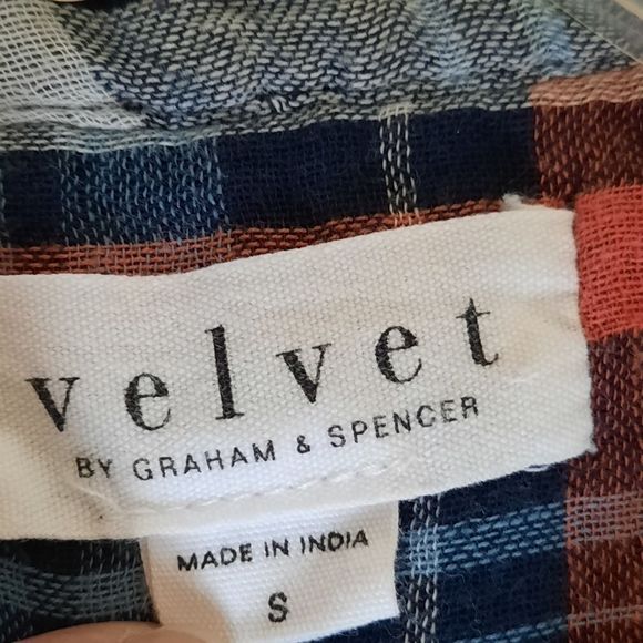 Velvet by Graham & Spencer Plaid Flannel Shirt-dress long sleeves Small - Picture 4 of 15